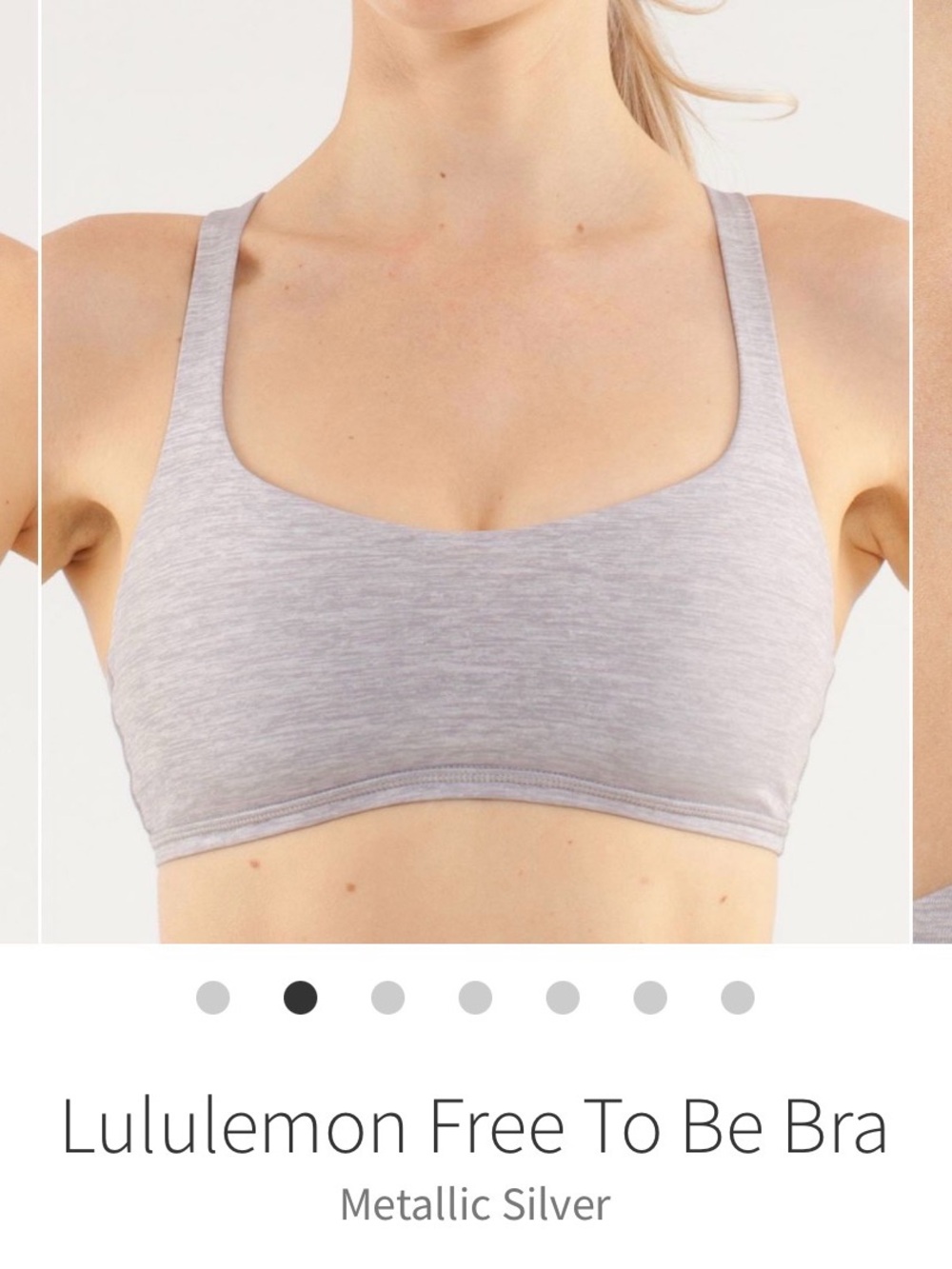 Lululemon Free To Be Bra Metallic Silver Size 10